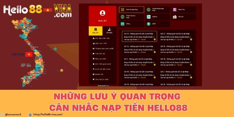 Những Lưu Ý Quan Trọng Cân Nhắc Nạp Tiền Hello88